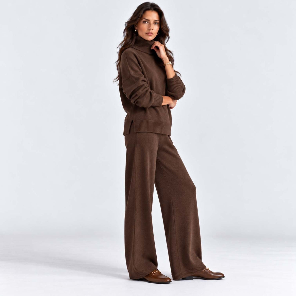 Women's Roll Neck Knit Co-ord Set | Clarissa_11