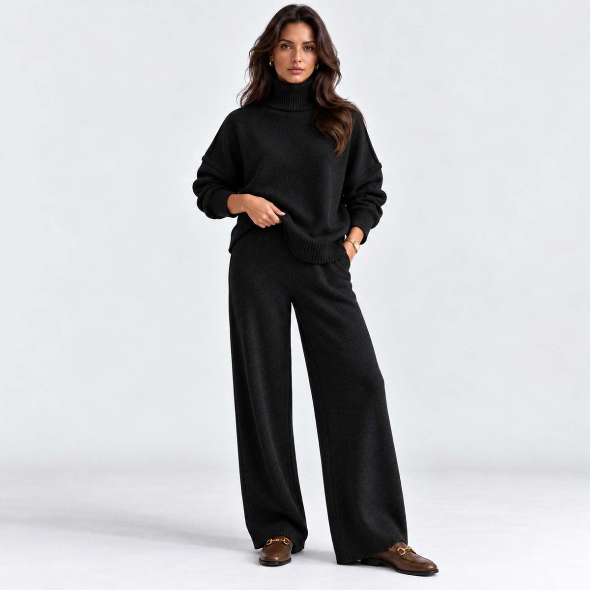 Women's Roll Neck Knit Co-ord Set | Clarissa_13