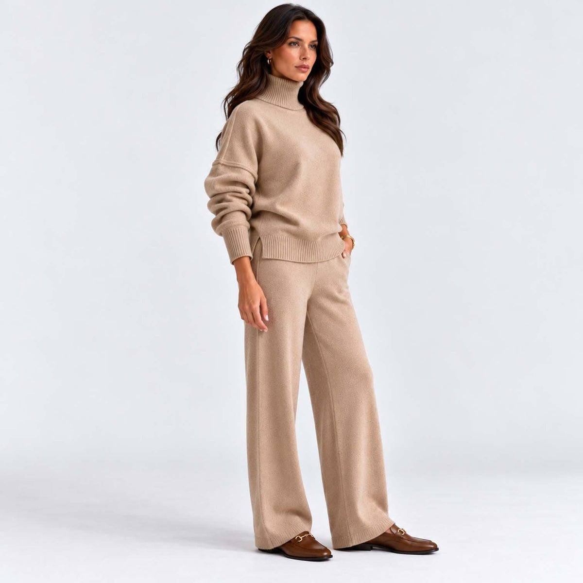 Women's Roll Neck Knit Co-ord Set | Clarissa_3