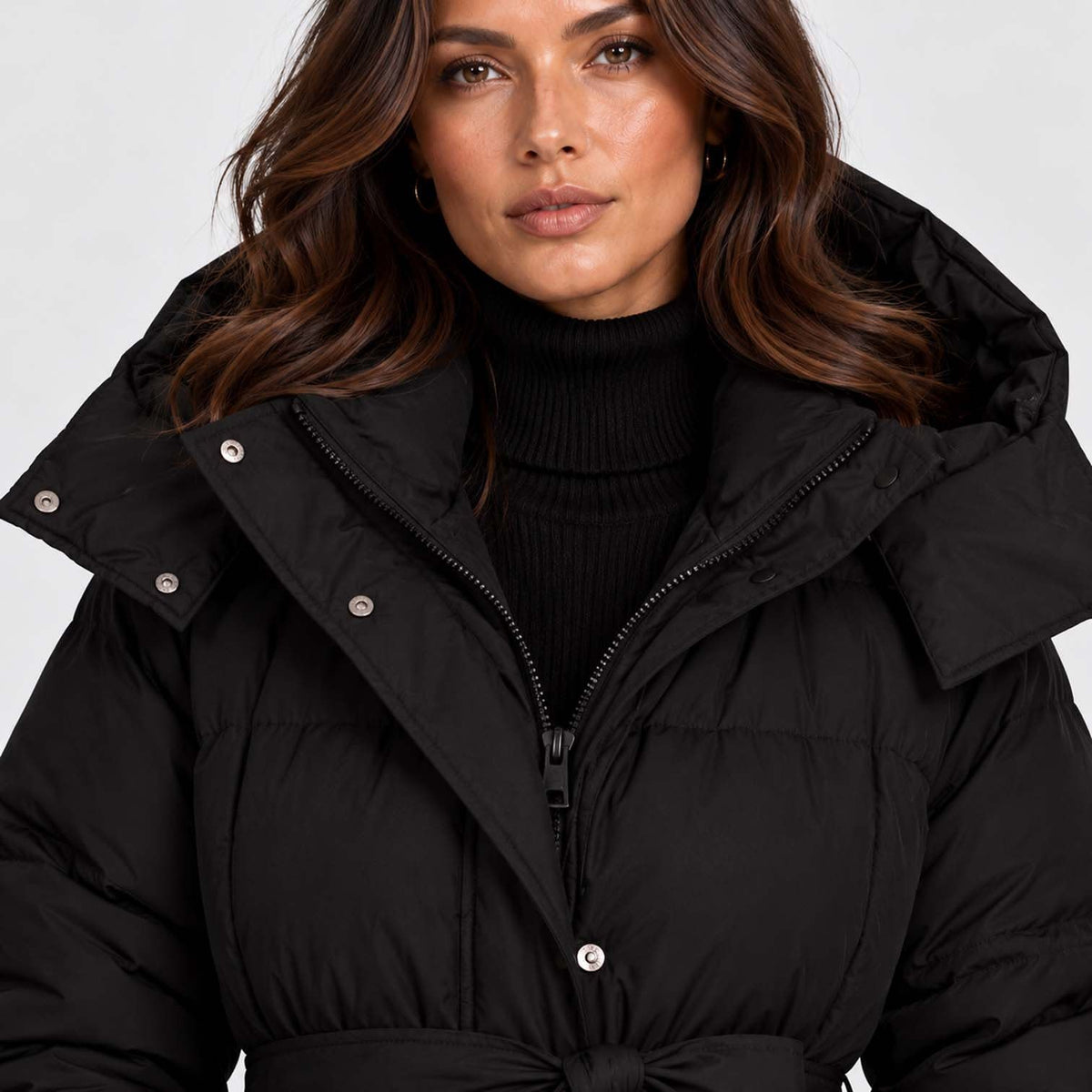 Women's Long Hooded Puffer Coat | Cerys_9