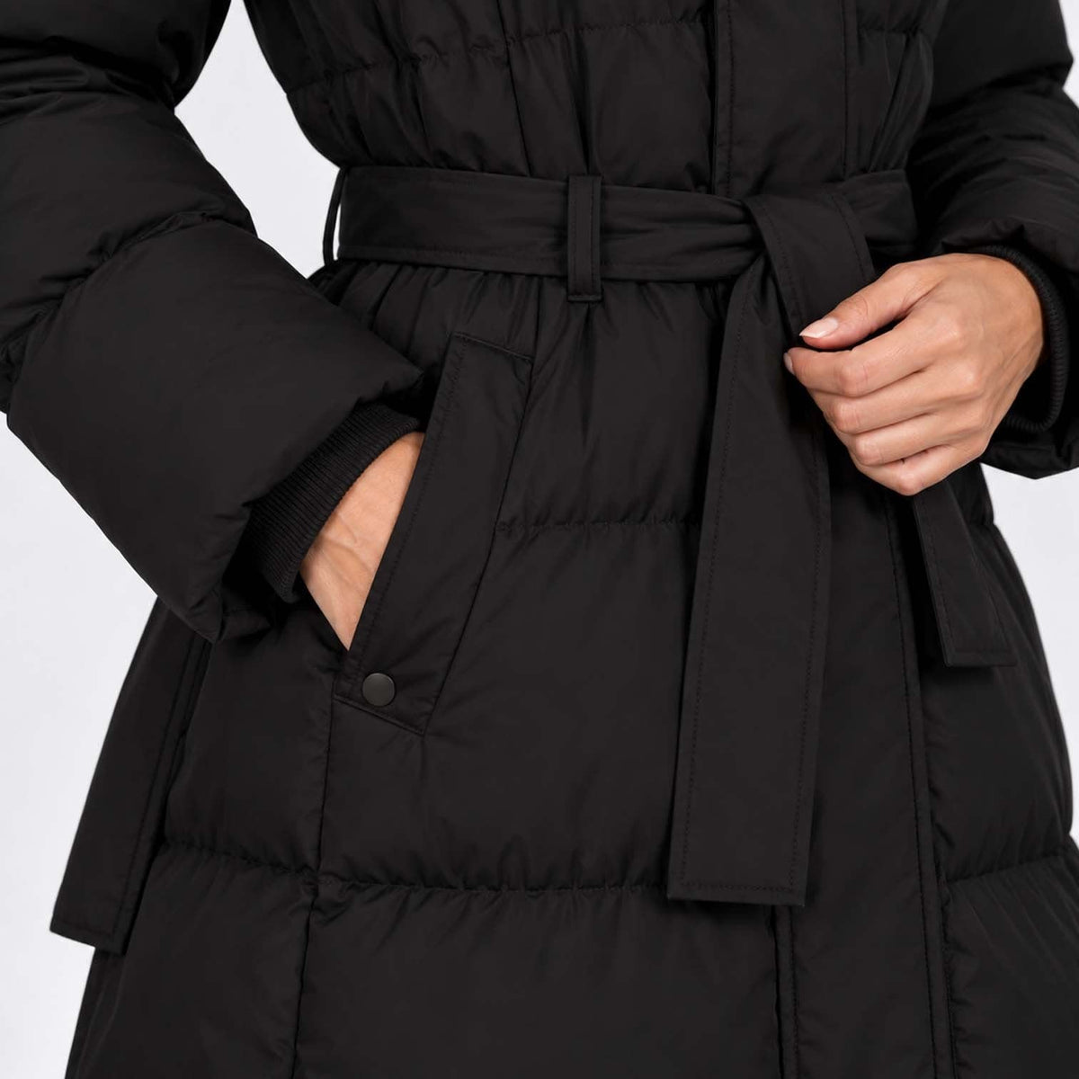 Women's Belted Long Puffer Coat | Bethan_10