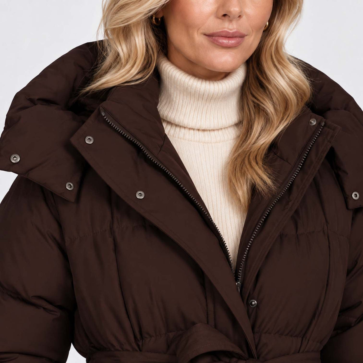 Women's Belted Long Puffer Coat | Bethan_4