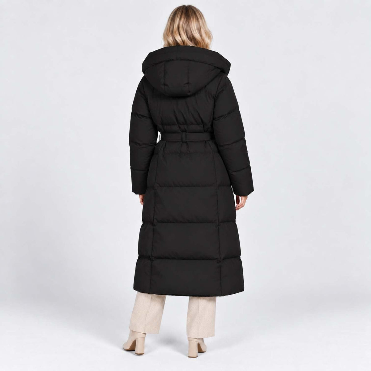 Women's Belted Long Puffer Coat | Bethan_8