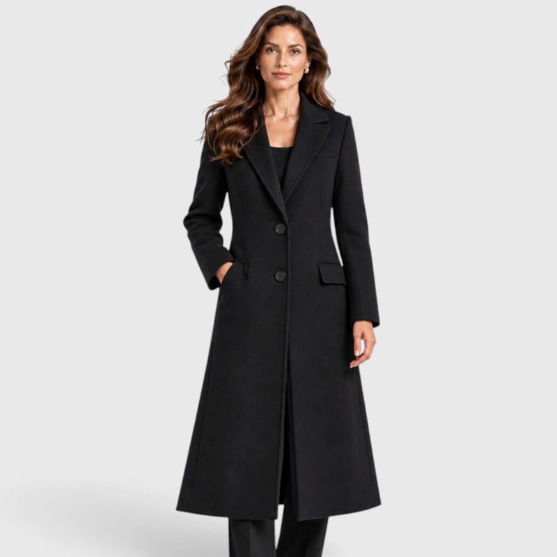 Women's Long Tailored Wool Blend Coat | Henrietta_1