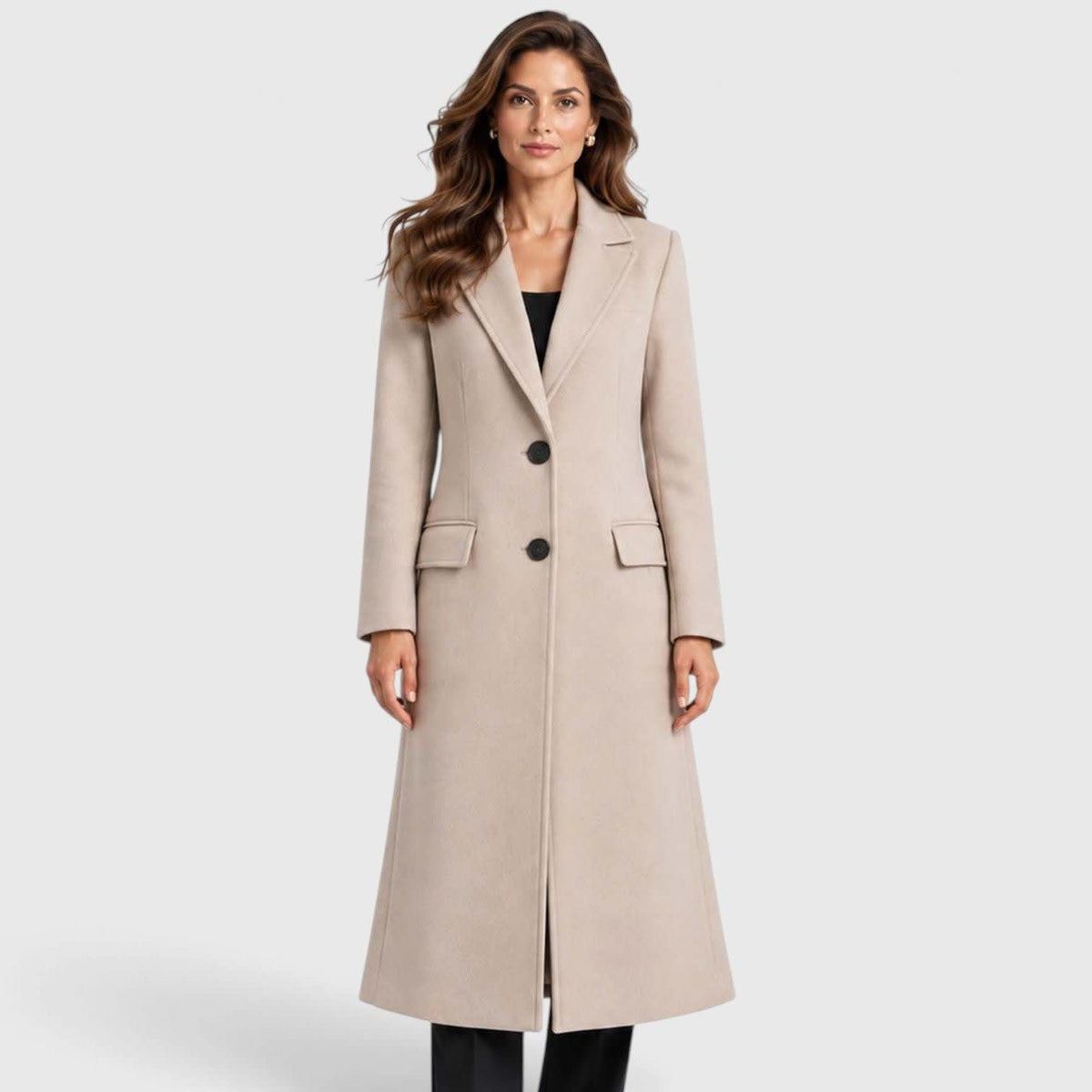 Women's Long Tailored Wool Blend Coat | Henrietta_11