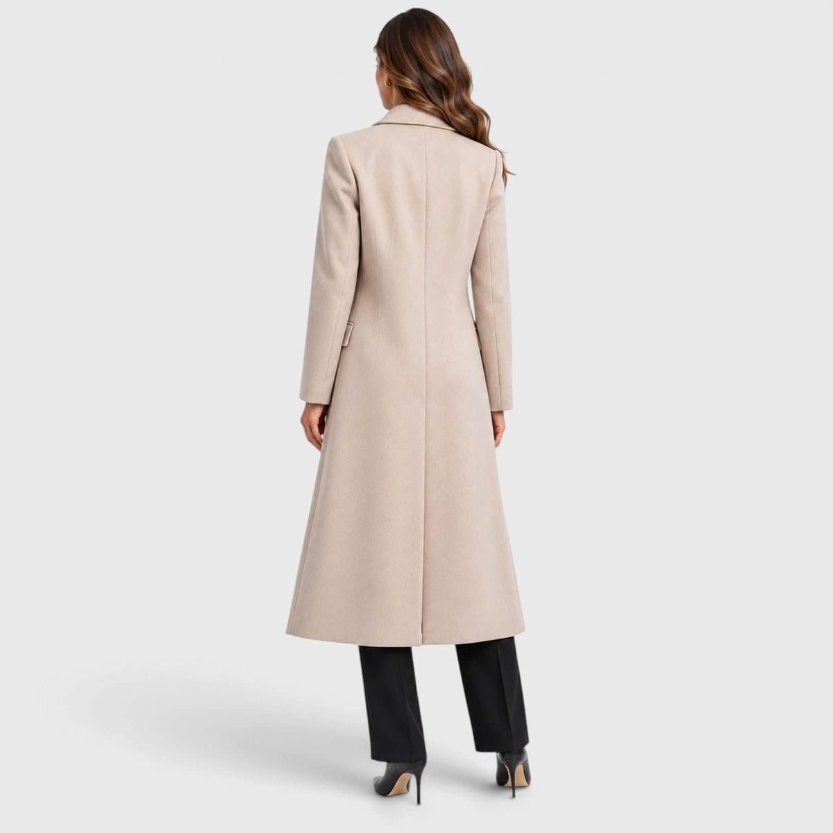 Women's Long Tailored Wool Blend Coat | Henrietta_12