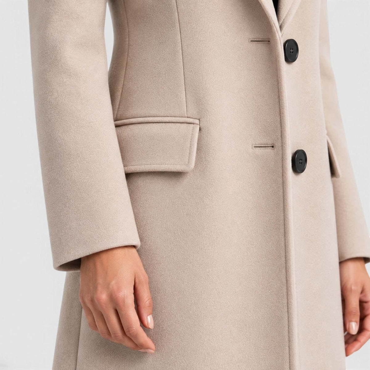 Women's Long Tailored Wool Blend Coat | Henrietta_15