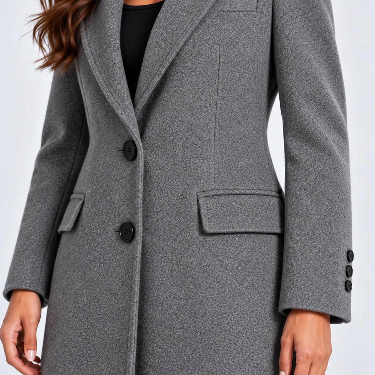 Women's Long Tailored Wool Blend Coat | Henrietta_18