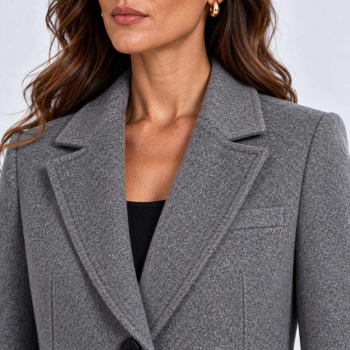 Women's Long Tailored Wool Blend Coat | Henrietta_20