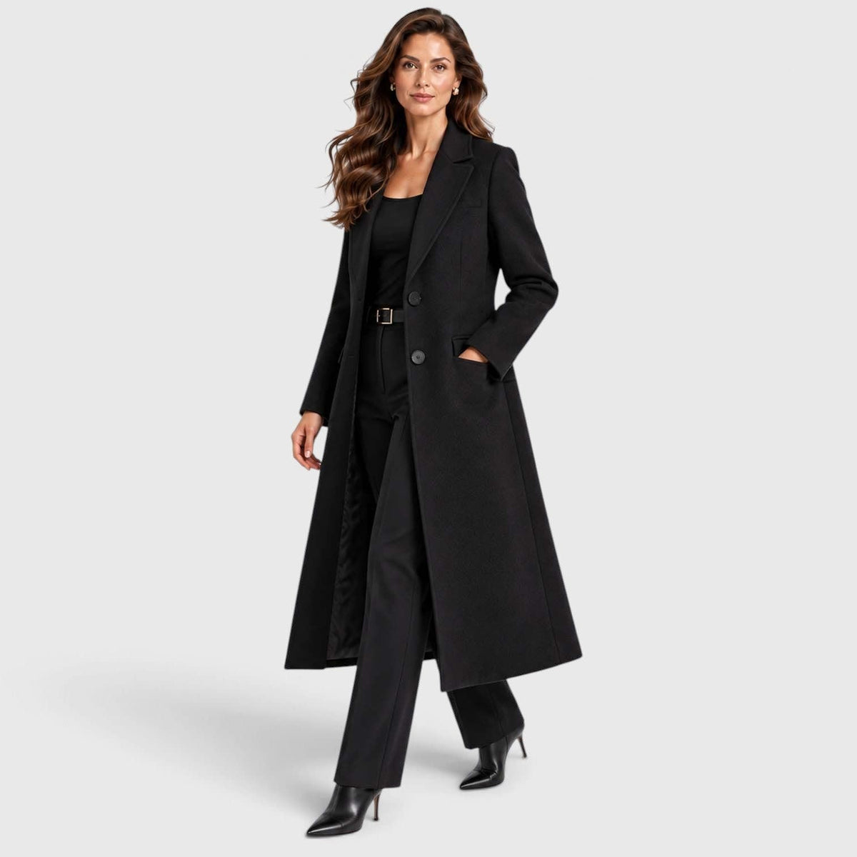 Women's Long Tailored Wool Blend Coat | Henrietta_4