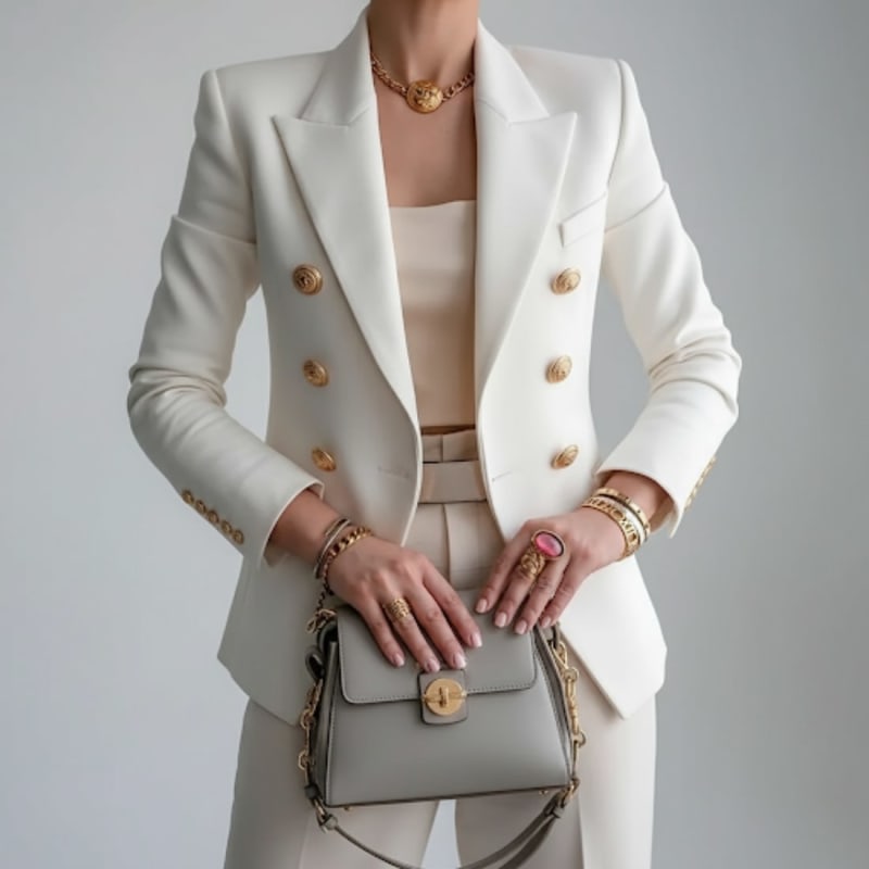 Women's Double-Breasted Tailored Blazer | Sally_1