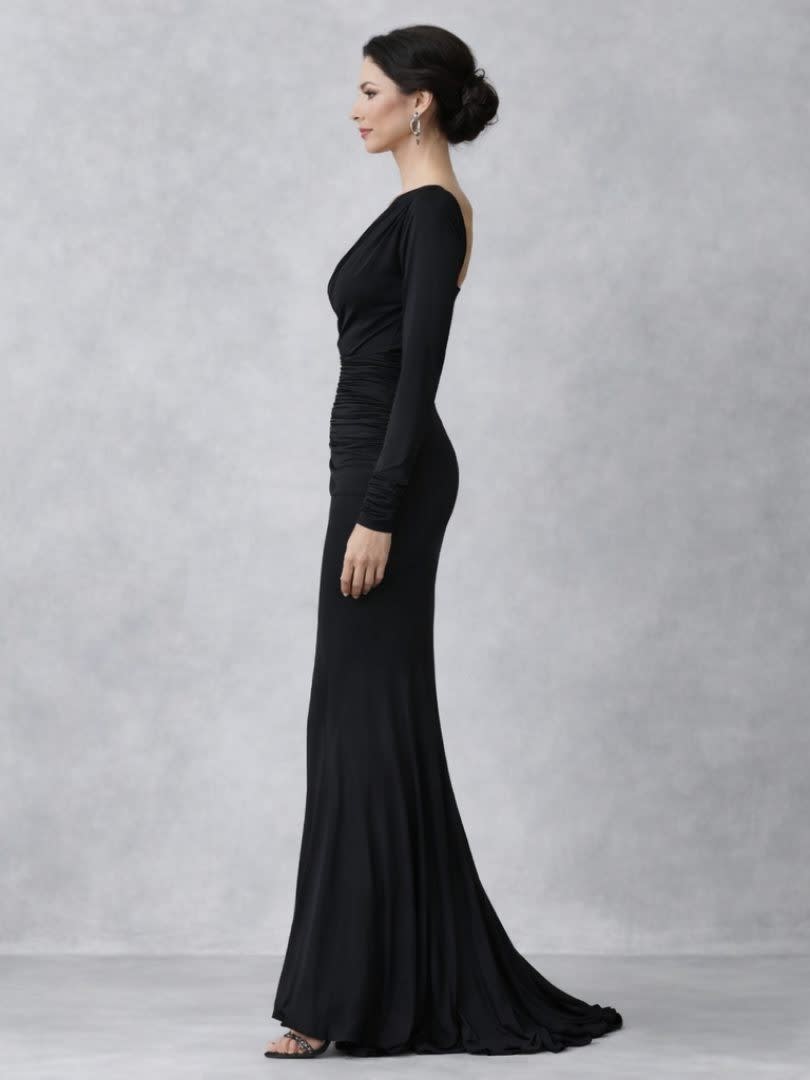 Women's One Shoulder Ruched Maxi Dress | Faye_2