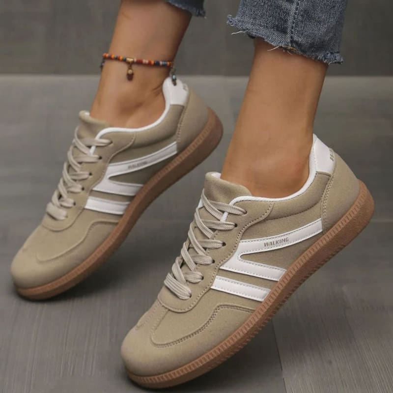 Women's Retro Stripe Orthopedic Trainers | Evanna_1