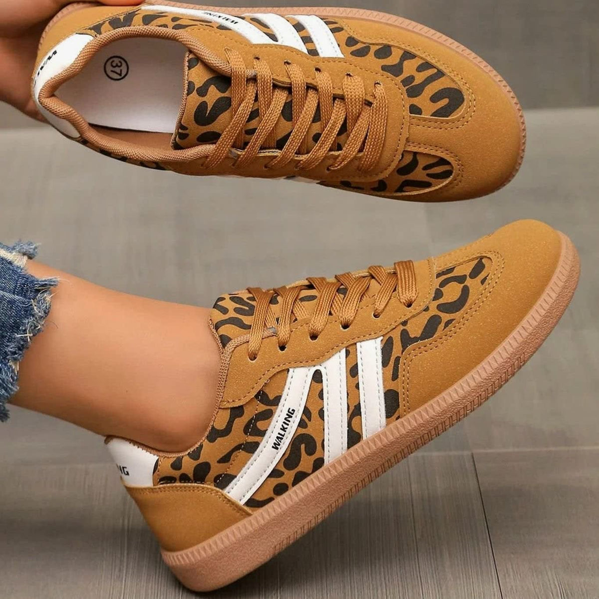 Women's Retro Stripe Orthopedic Trainers | Evanna_11