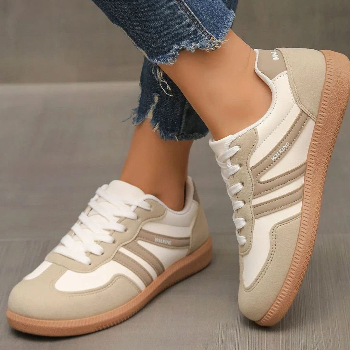 Women's Retro Stripe Orthopedic Trainers | Evanna_15