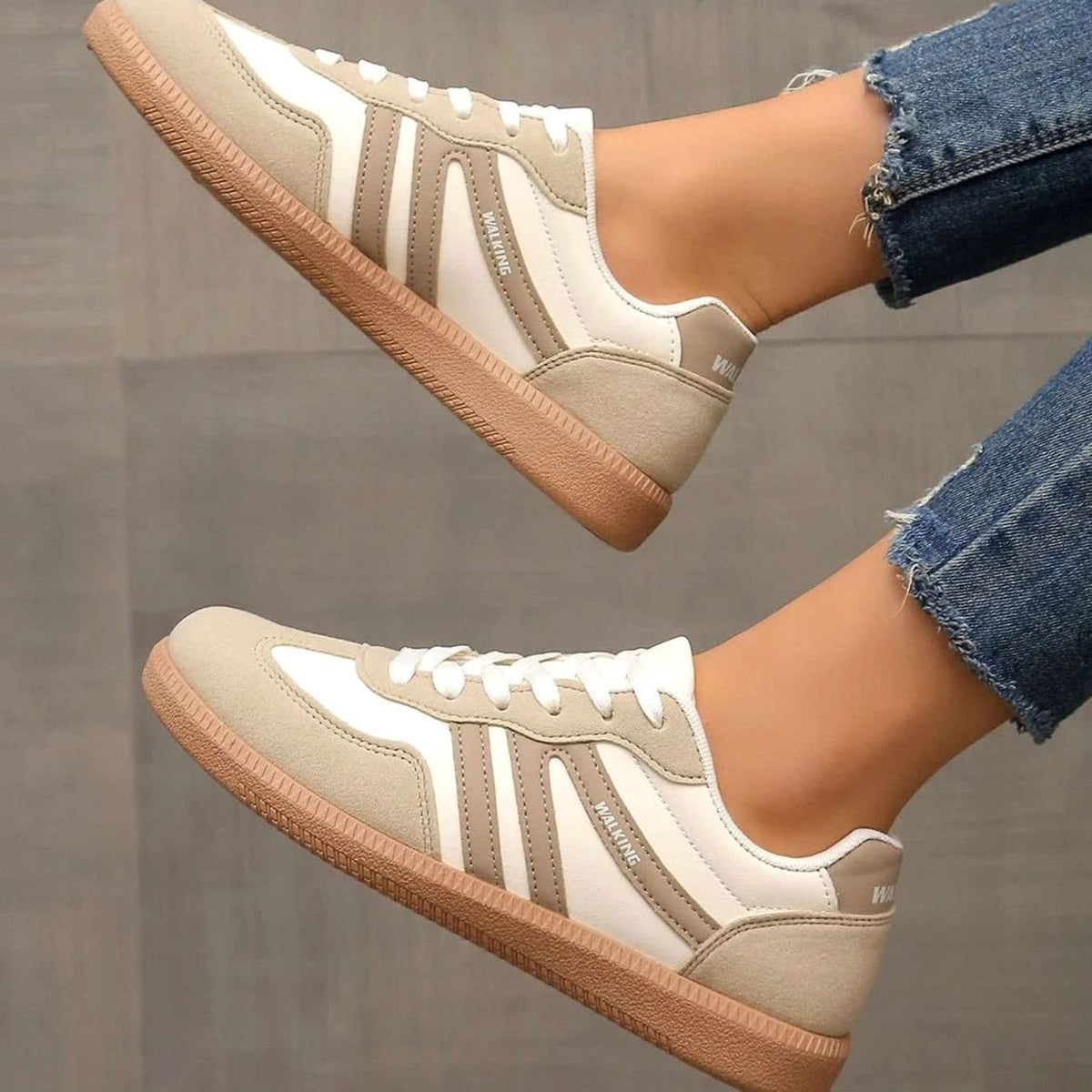 Women's Retro Stripe Orthopedic Trainers | Evanna_18