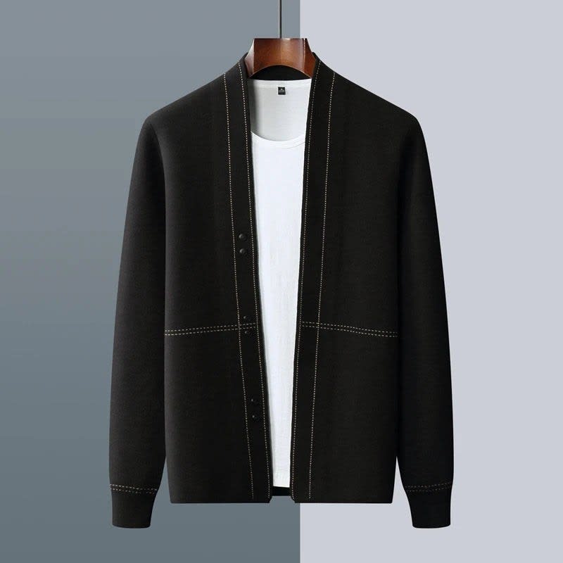 Men's V-Neck Cashmere Blend Cardigan | Alfie_2