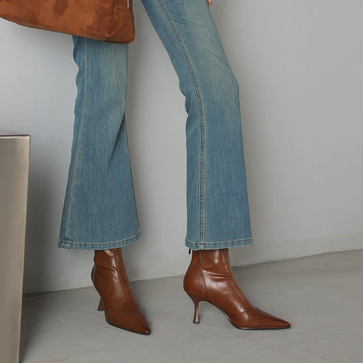 Women's Leather Pointed Toe Ankle Boots | Iseult_2