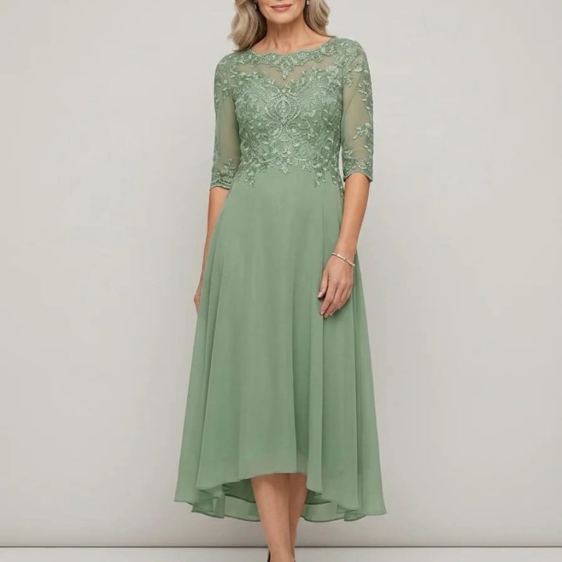 Women's Lace Mother of the Bride Wedding Guest Midi Dress | Monica_1