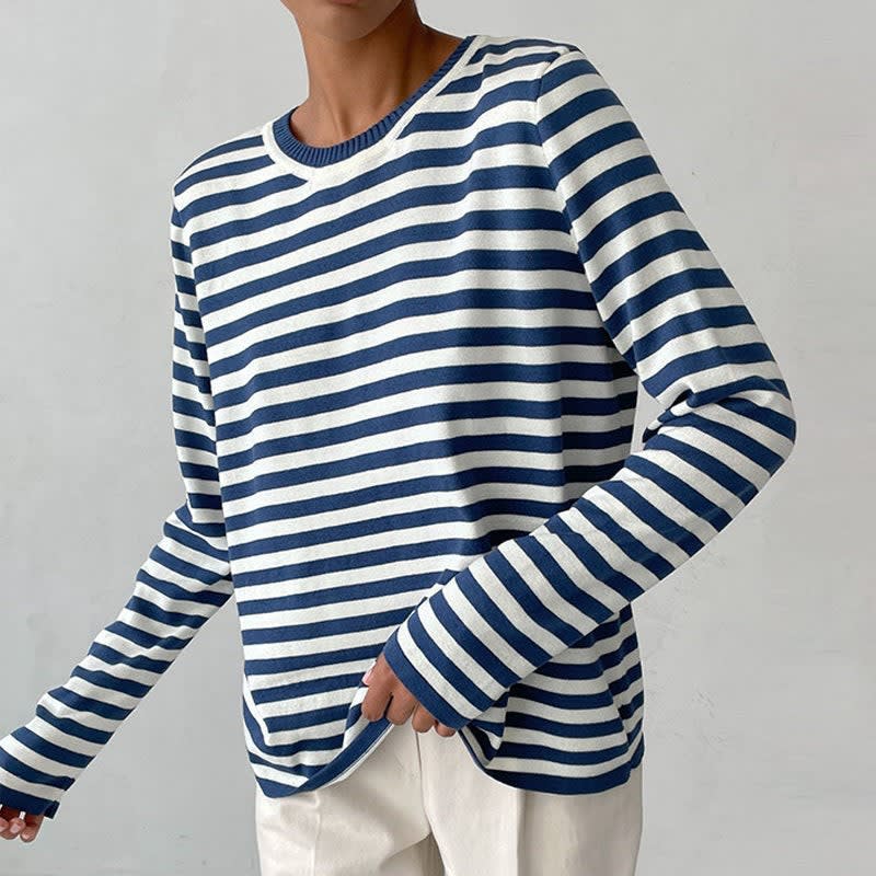 Women's Striped Round Neck Jumper | Freya_1