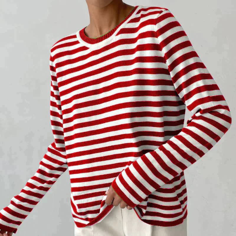 Women's Striped Round Neck Jumper | Freya_10