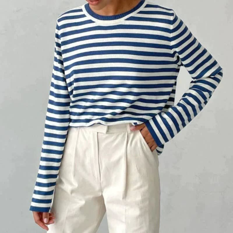 Women's Striped Round Neck Jumper | Freya_2
