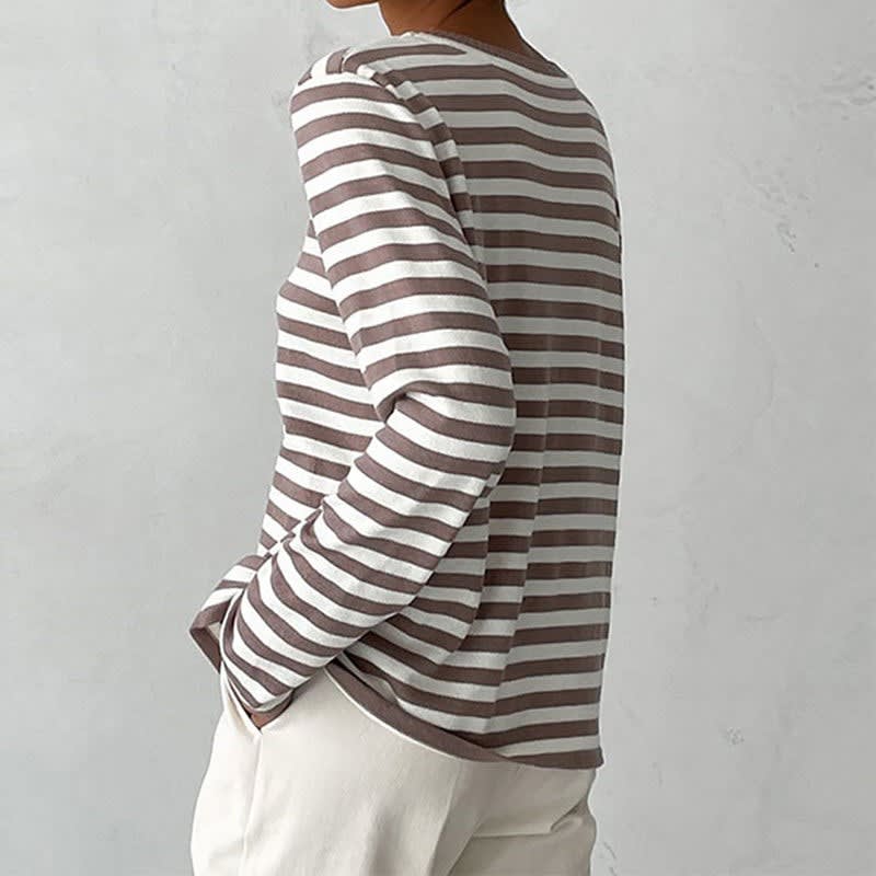 Women's Striped Round Neck Jumper | Freya_8