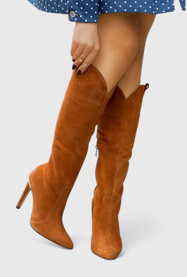 Women's Pointed Toe Knee High Boots | Isla_5