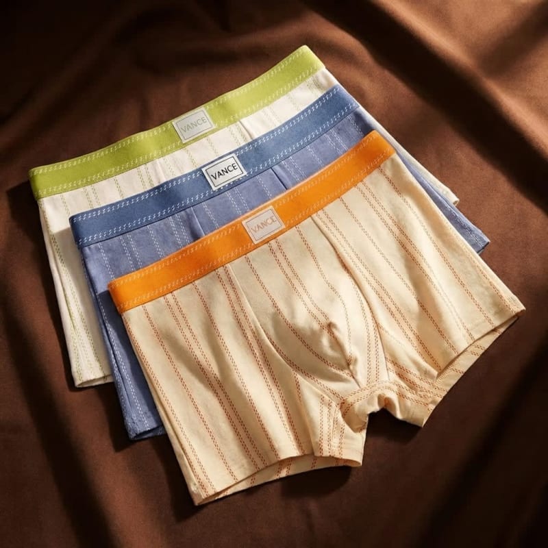 Men's Striped Organic Cotton Boxer Briefs | Barnaby_1