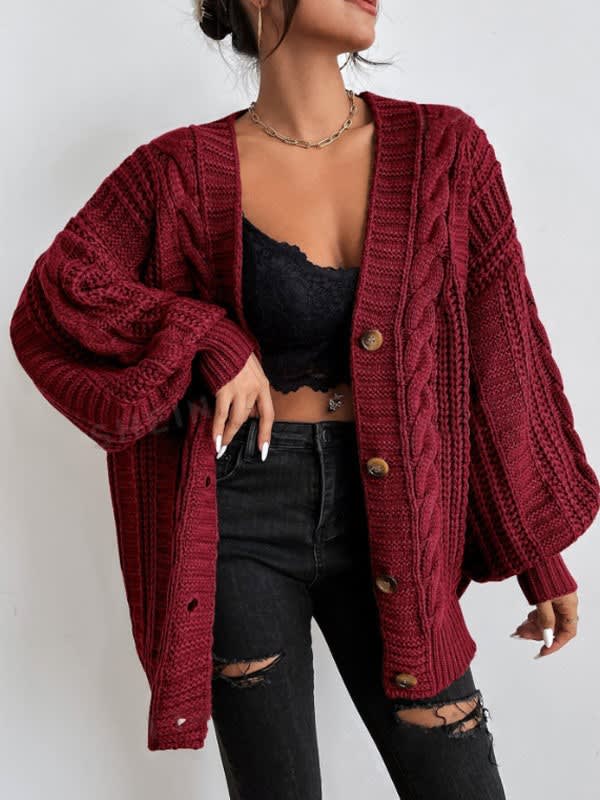 Women's Oversized Cable Knit Cardigan | Gwen_10
