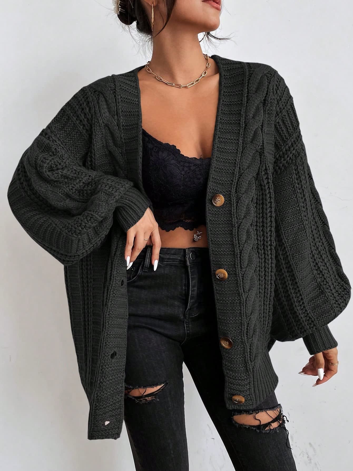 Women's Oversized Cable Knit Cardigan | Gwen_8