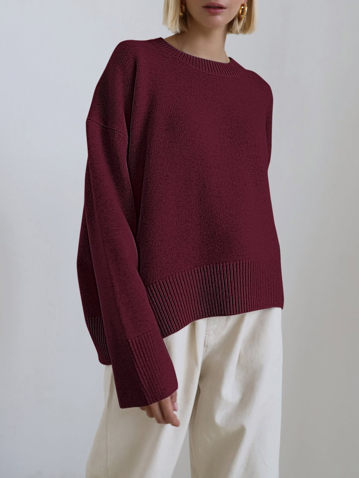 Women's Oversized Crew Neck Jumper | Bethan_11