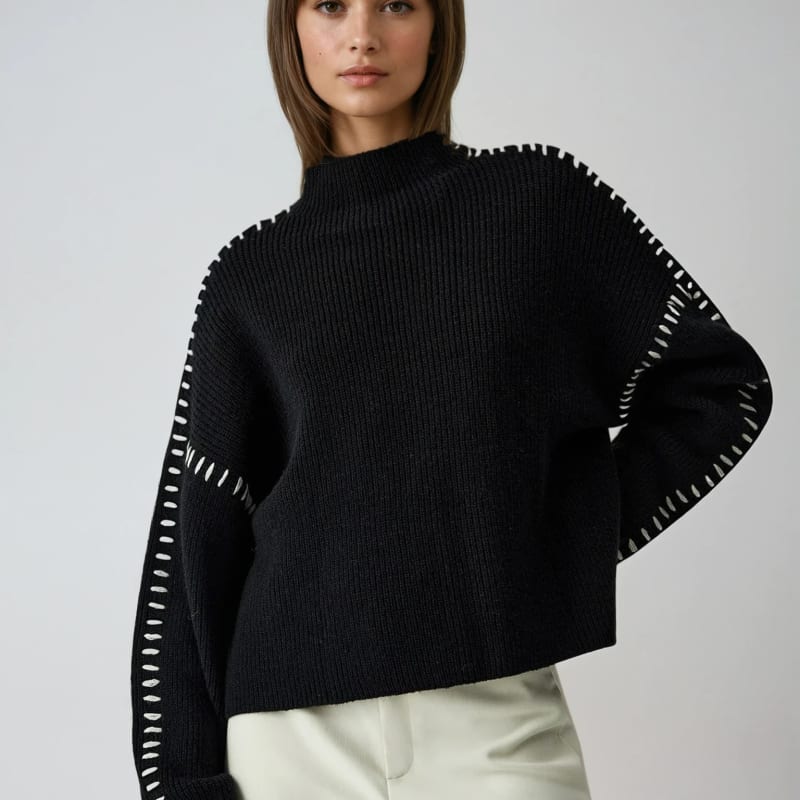 Women's Oversized Mock Neck Jumper | Beattie_1