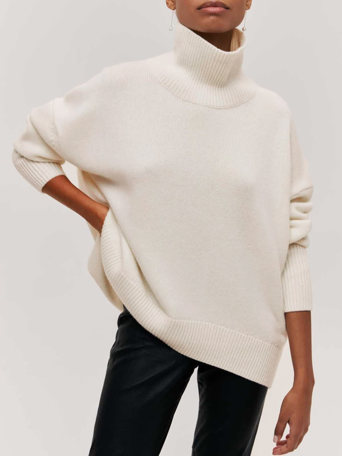 Women's Oversized Turtleneck Jumper | Hywela_6