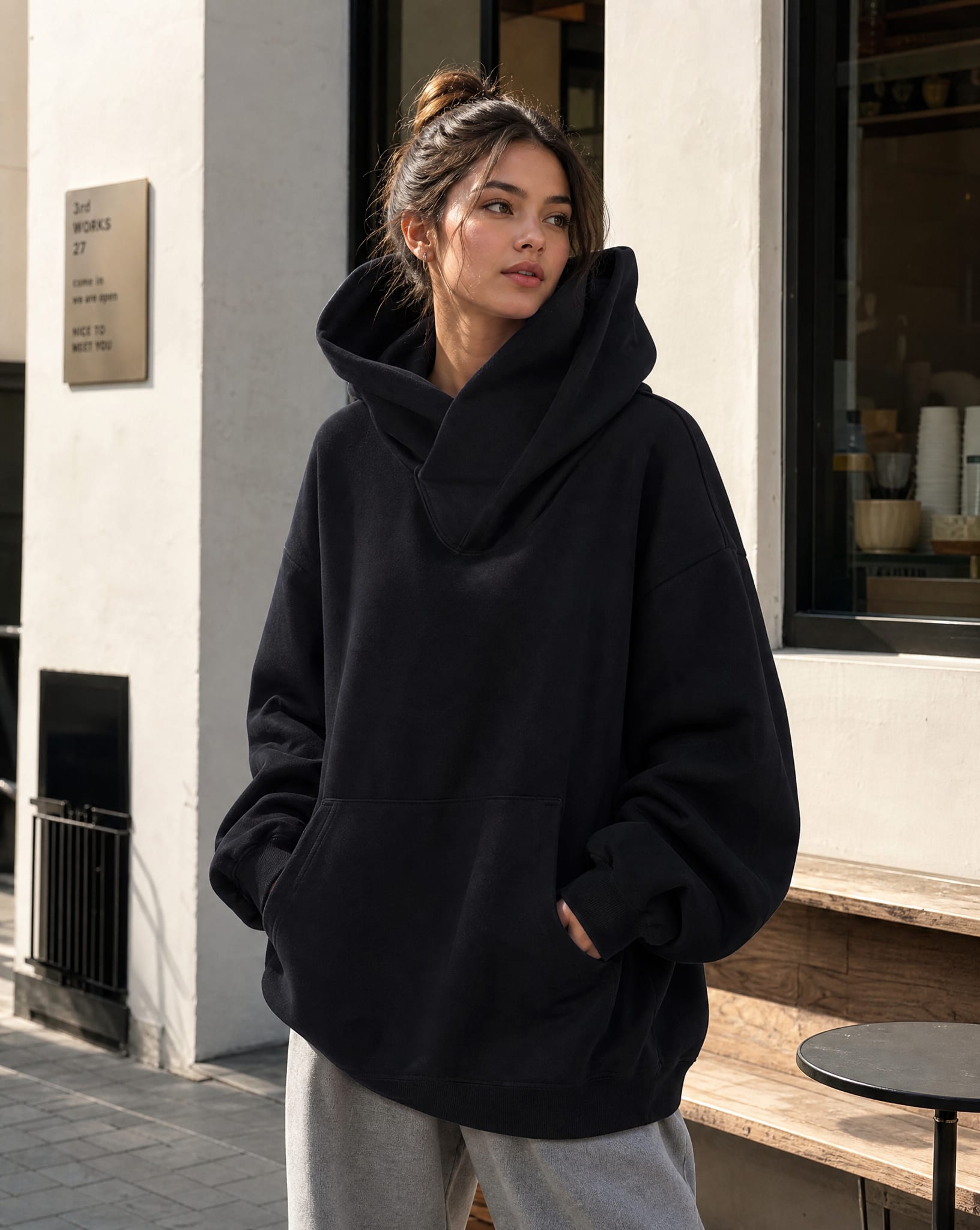 Women's Oversized Fleece Hoodie | Lettie_3