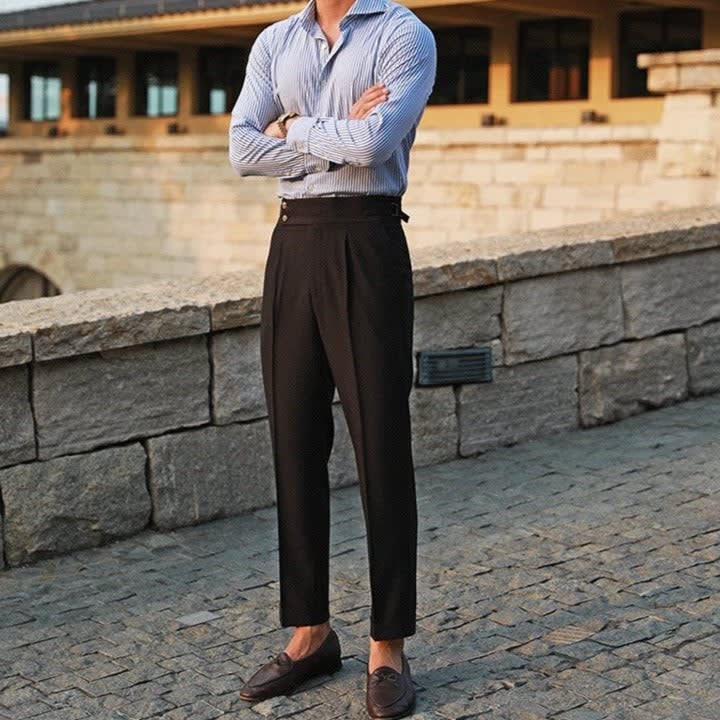 Men's High Waisted Pleated Trousers | Stanley_2