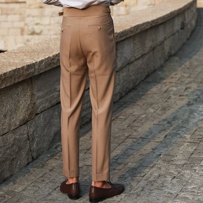 Men's High Waisted Pleated Trousers | Stanley_4