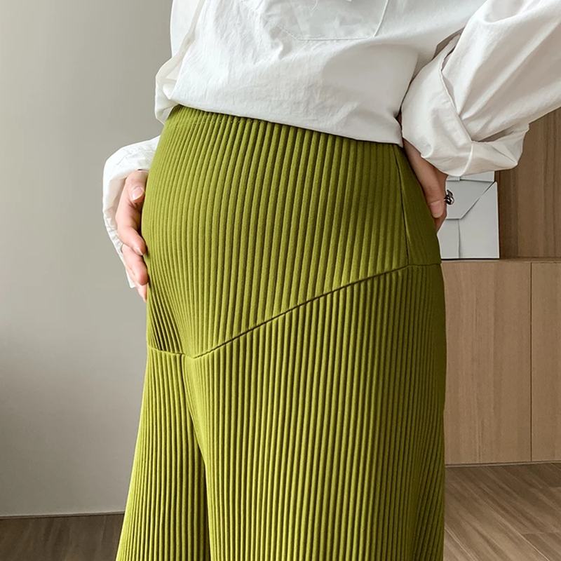 Women's Ribbed Knit Maternity Trousers | Sage