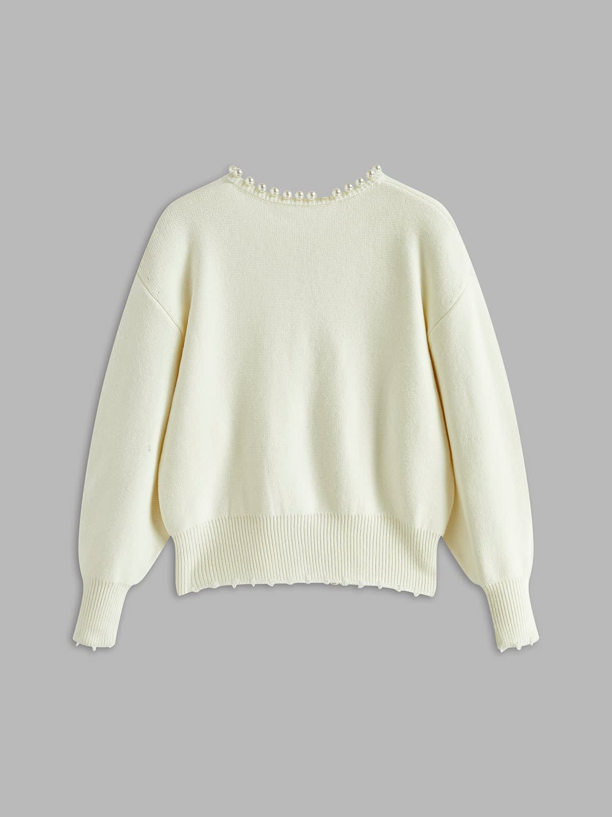 Women's Pearl Trim Knit Cardigan | Demelza_3