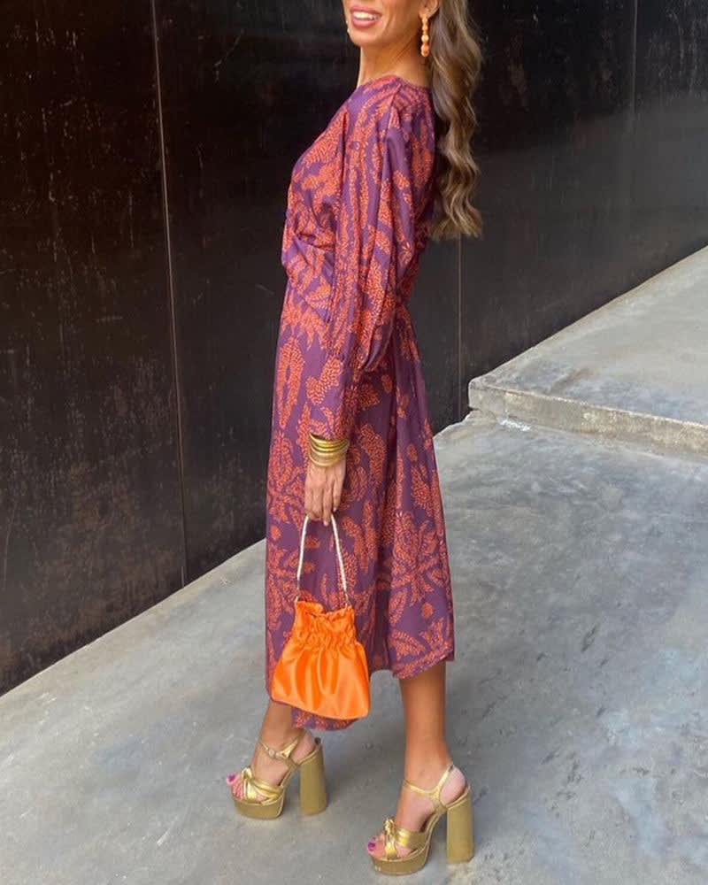Women's Long Sleeve Floral Wedding Guest Maxi Dress | Anya_4