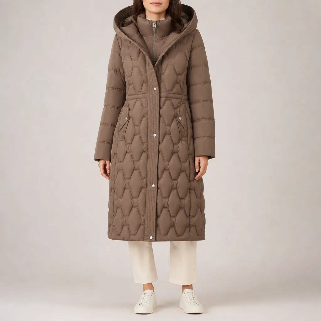 Women's Longline Quilted Puffer Coat | Anneka_3