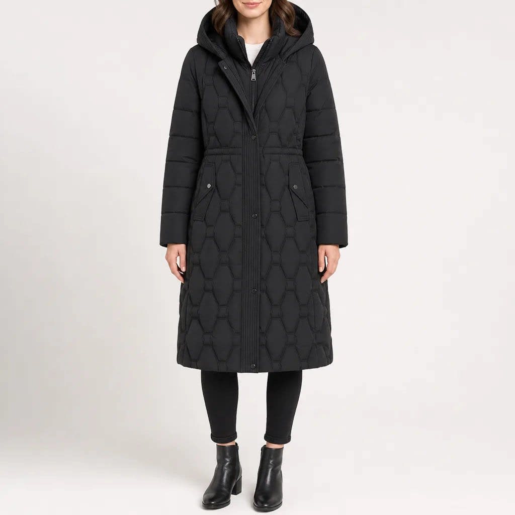 Women's Longline Quilted Puffer Coat | Anneka_4