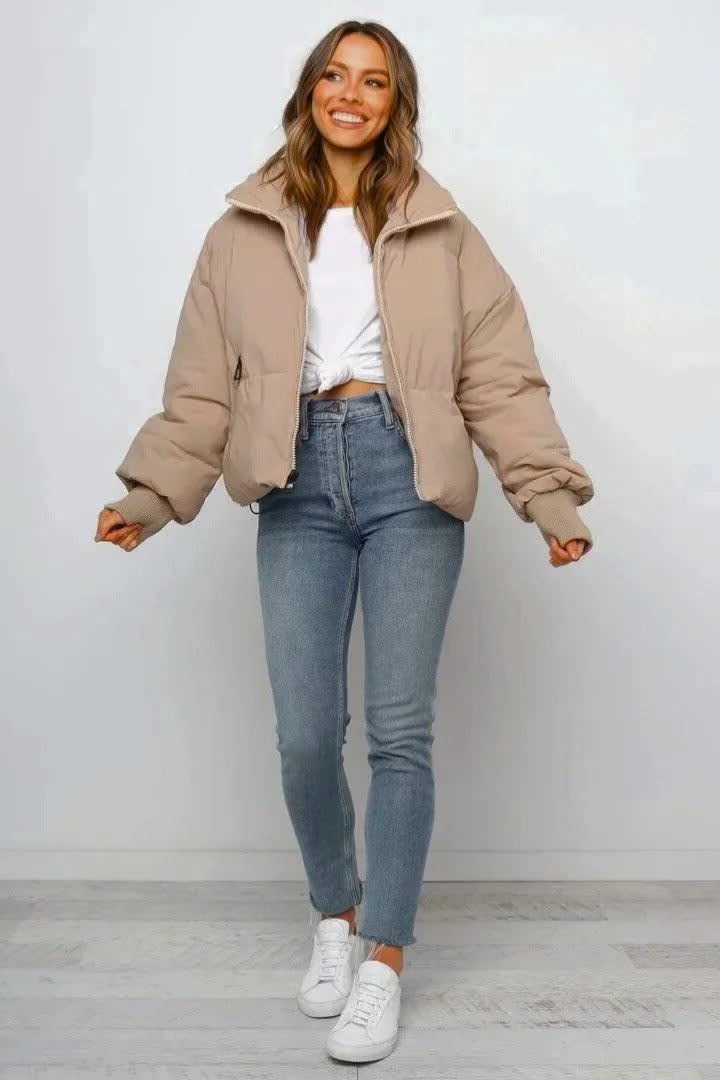 Women's Cropped Oversized Puffer Jacket | Kirsty_5