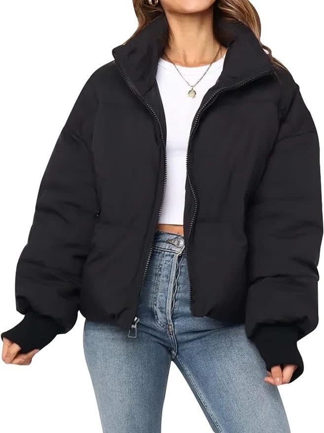 Women's Cropped Oversized Puffer Jacket | Kirsty_6