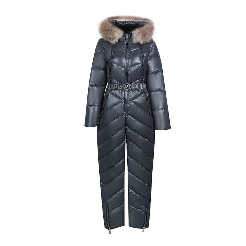 Women's Faux Fur Hood Ski Suit For Winter | Rosalind_4