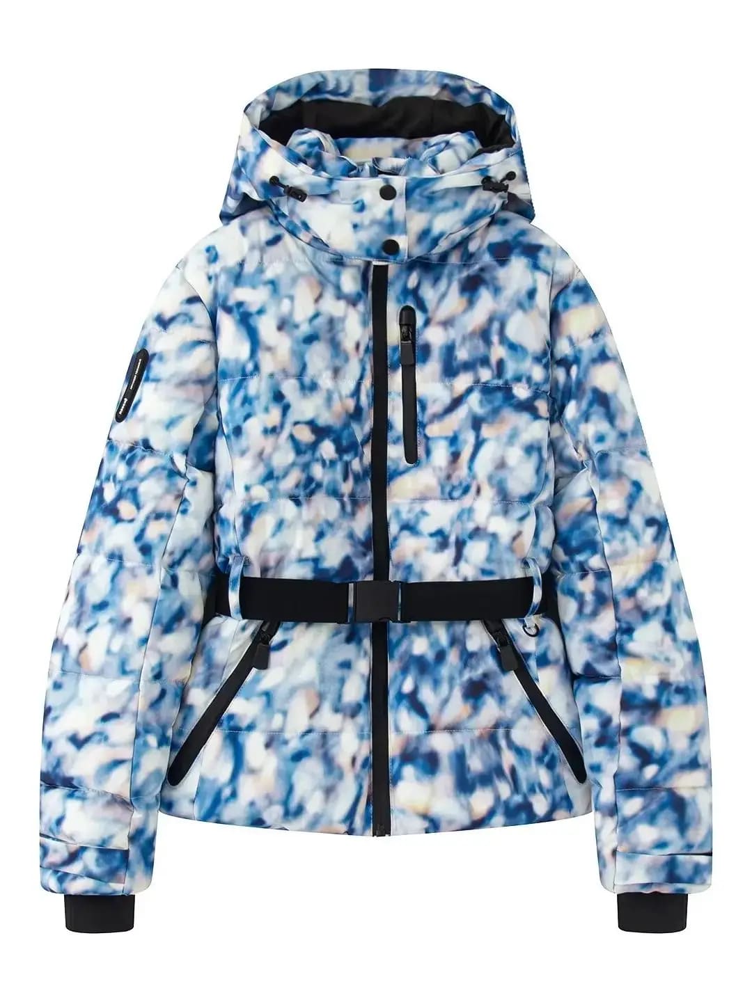 Women's Belted Quilted Puffer Ski Jacket For Winter | Alice_5