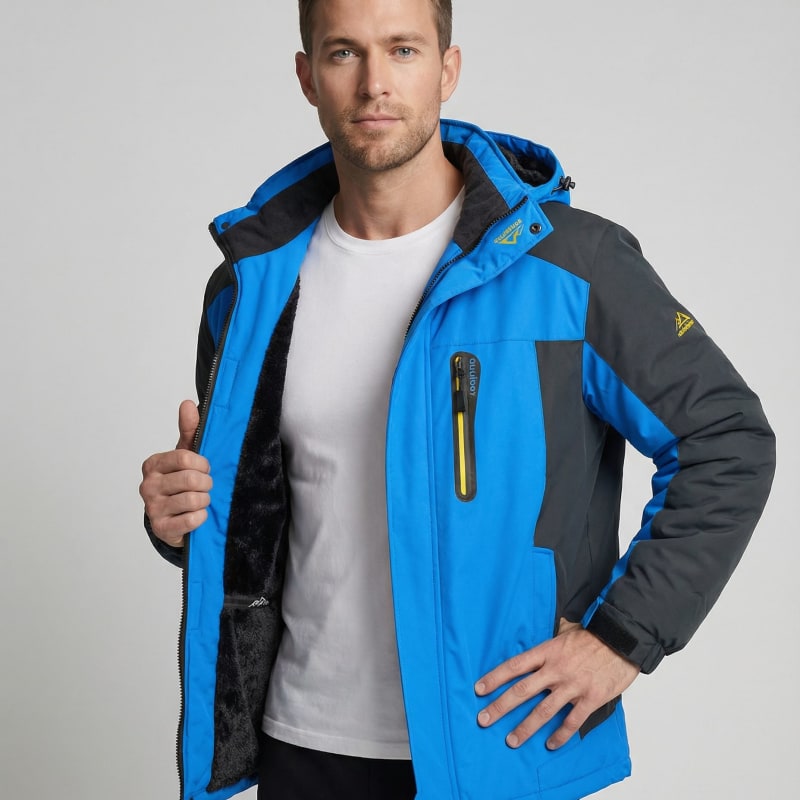 Men's Color Block Fleece Lined Ski Jacket For Winter | Samuel_1