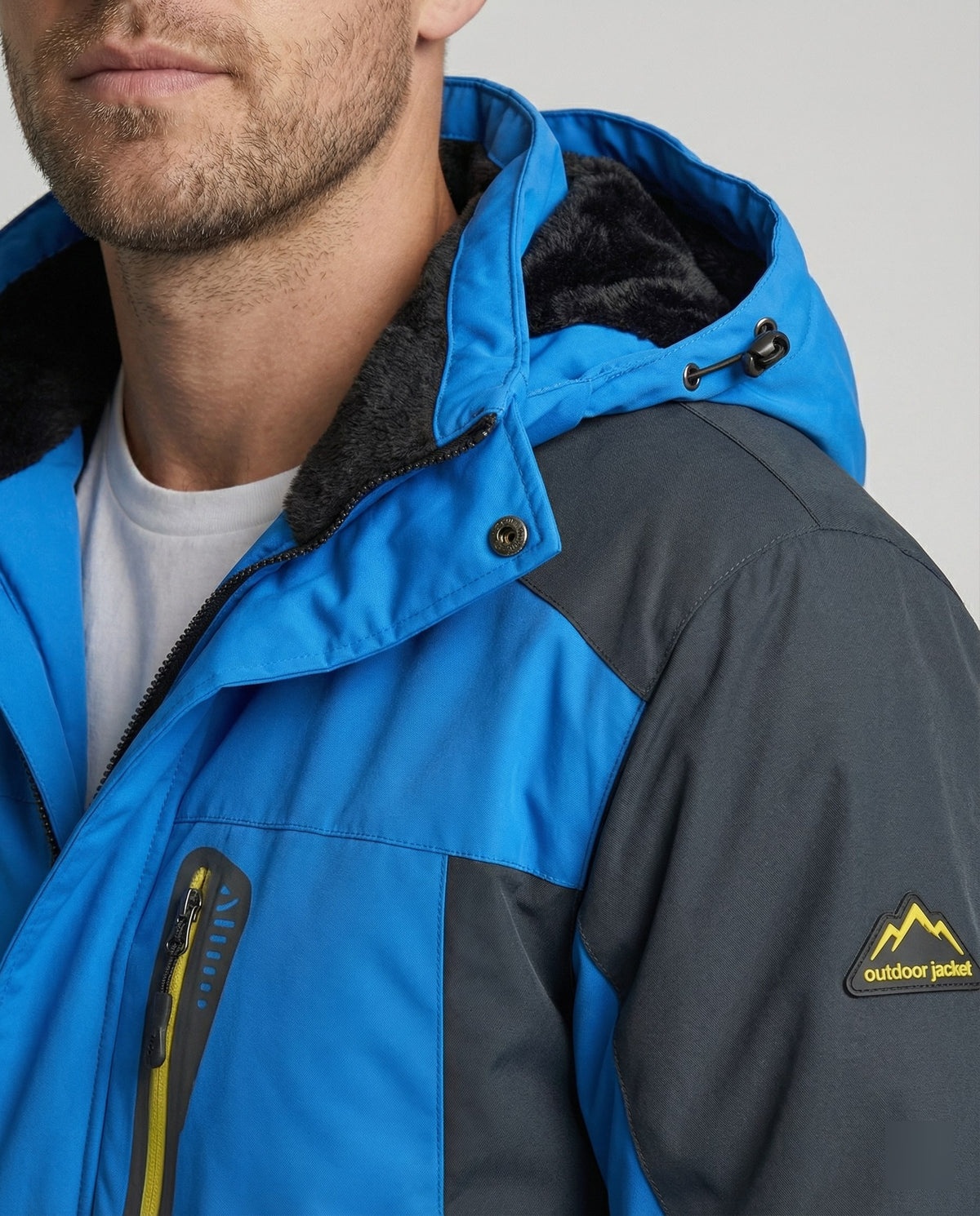 Men's Color Block Fleece Lined Ski Jacket For Winter | Samuel_2