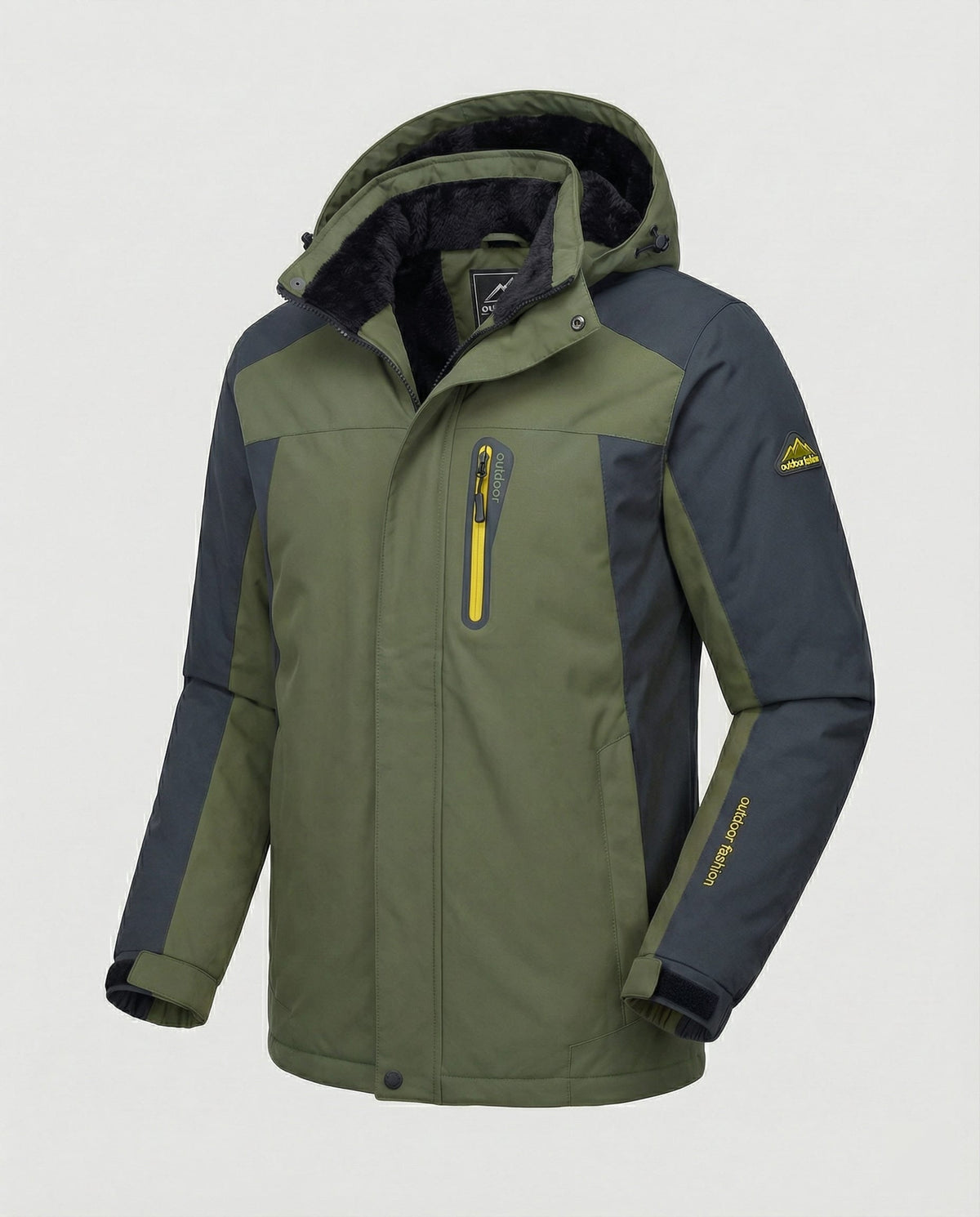 Men's Color Block Fleece Lined Ski Jacket For Winter | Samuel_7