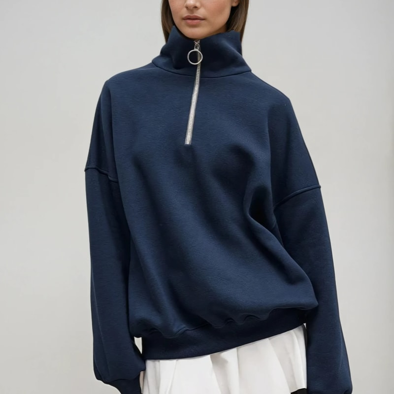 Women's Oversized Half Zip Sweatshirt | Guinevere_1